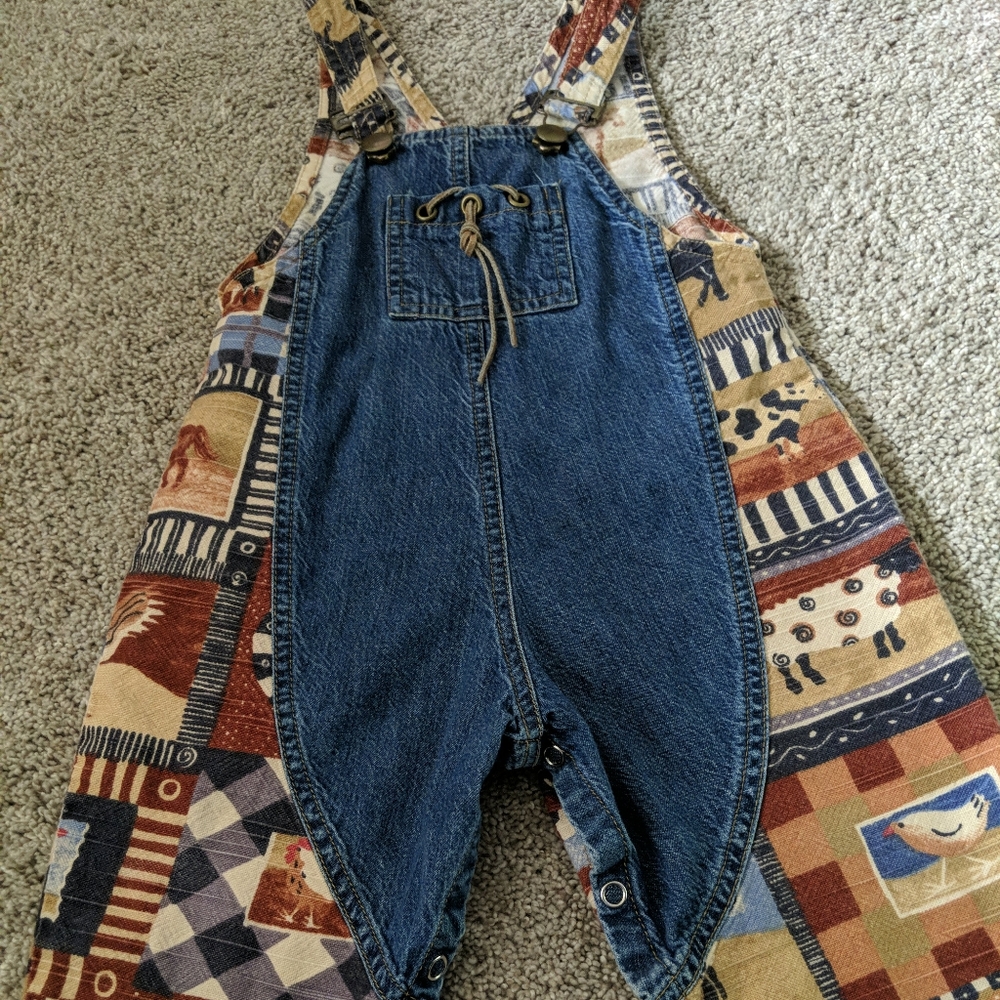 Catch Cach Infant Farm Animals Western Overalls 24 - Picture 7 of 8